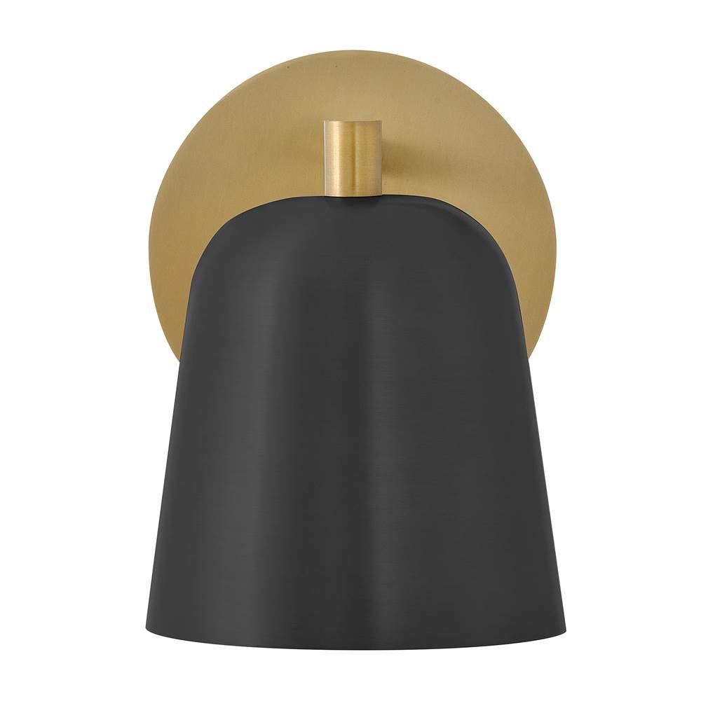 Lark 84460LCB-BK Lacquered Brass Small Single Light Plug-in Sconce Image 3