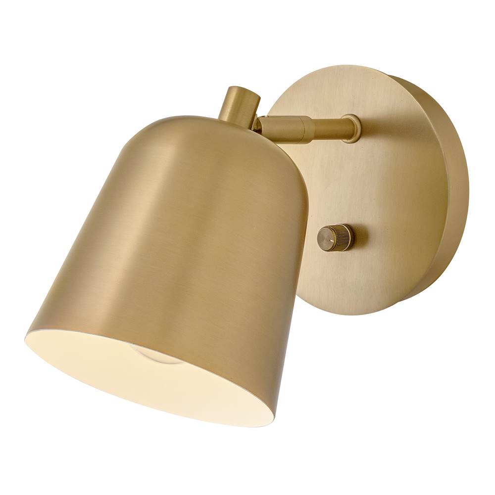 Lark 84460LCB Lacquered Brass Small Single Light Plug-in Sconce Image 6