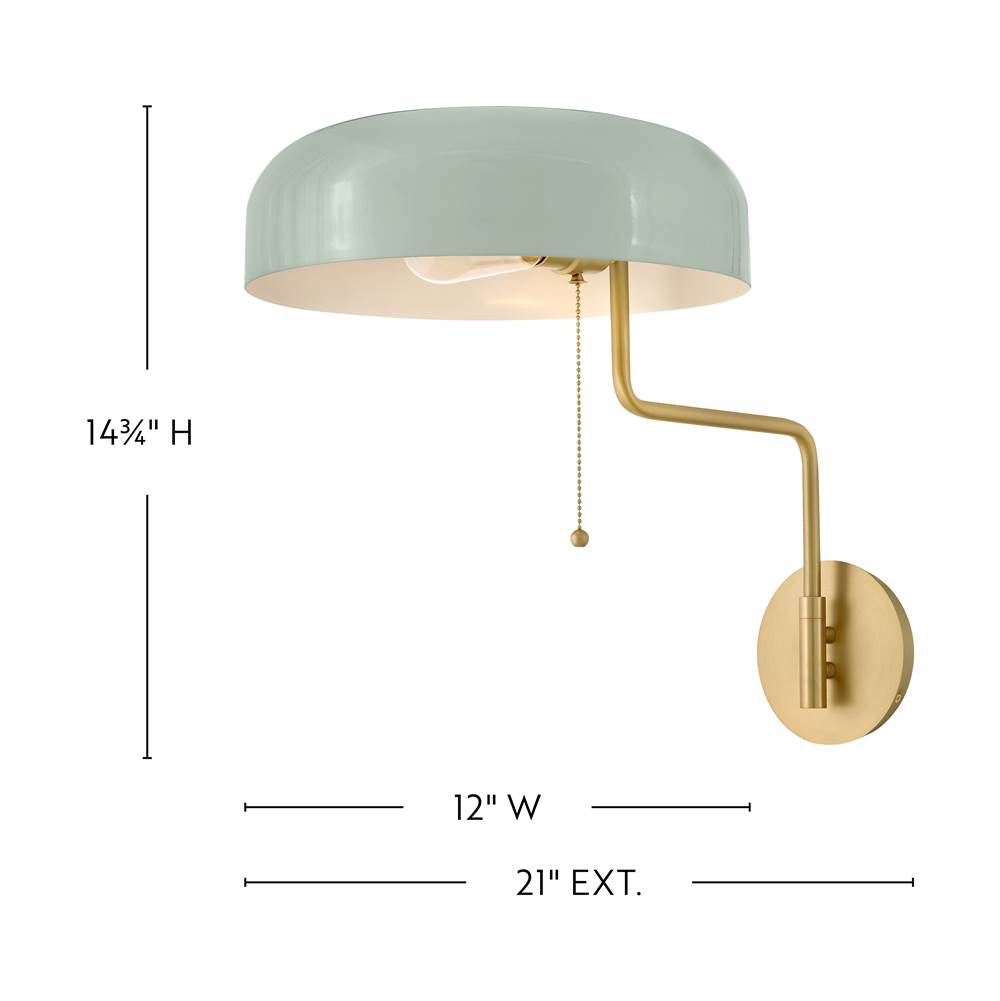 Lark 84480LCB-SF Lacquered Brass Medium Swing Arm Single Light Sconce Image 2
