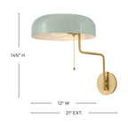 Lark 84480LCB-SF Lacquered Brass Medium Swing Arm Single Light Sconce Image 2