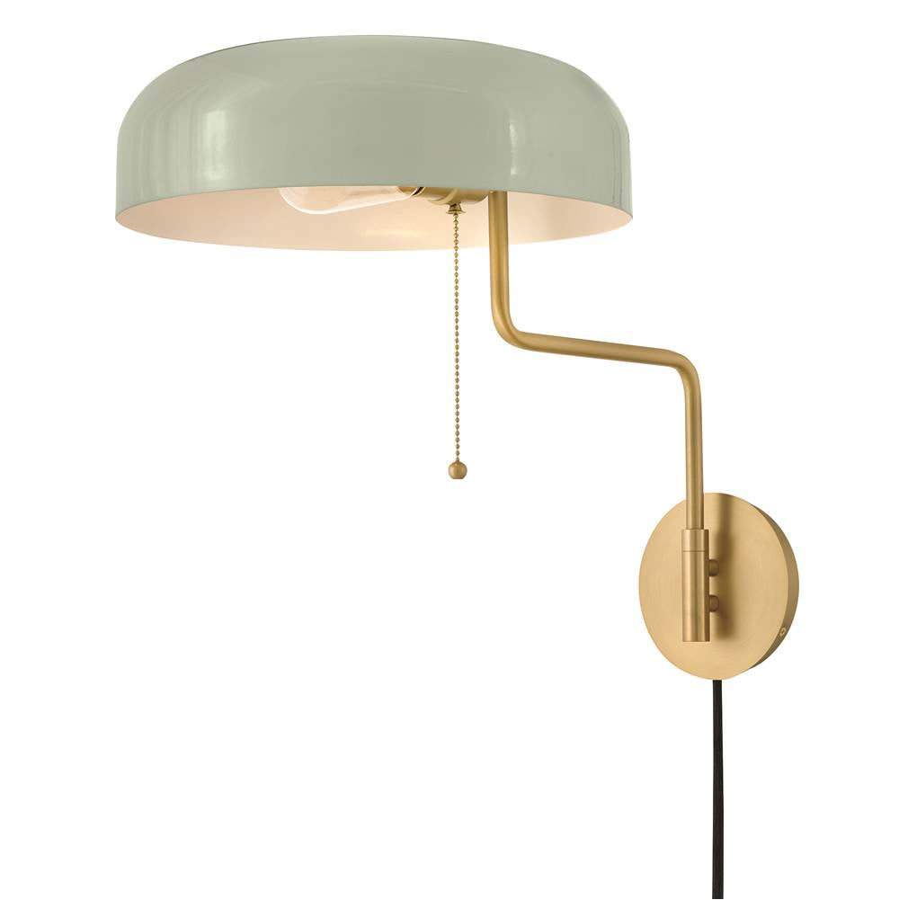 Lark 84480LCB-SF Lacquered Brass Medium Swing Arm Single Light Sconce Image 1