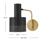 Lark 84620LCB-BK Lacquered Brass Medium Swing Arm Single Light Sconce Image 2