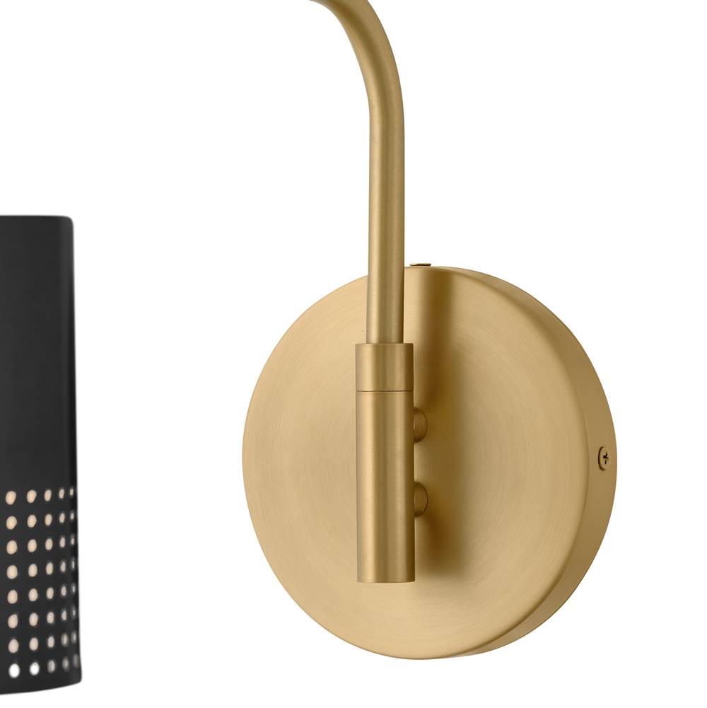 Lark 84620LCB-BK Lacquered Brass Medium Swing Arm Single Light Sconce Image 6