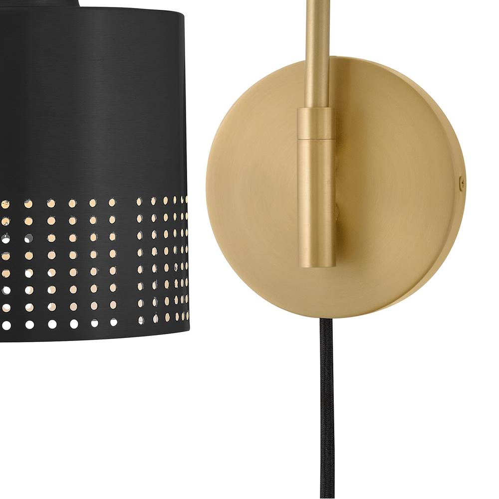 Lark 84620LCB-BK Lacquered Brass Medium Swing Arm Single Light Sconce Image 5