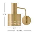 Lark 84620LCB Lacquered Brass Medium Swing Arm Single Light Sconce Image 2
