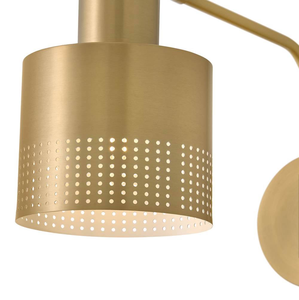 Lark 84620LCB Lacquered Brass Medium Swing Arm Single Light Sconce Image 7