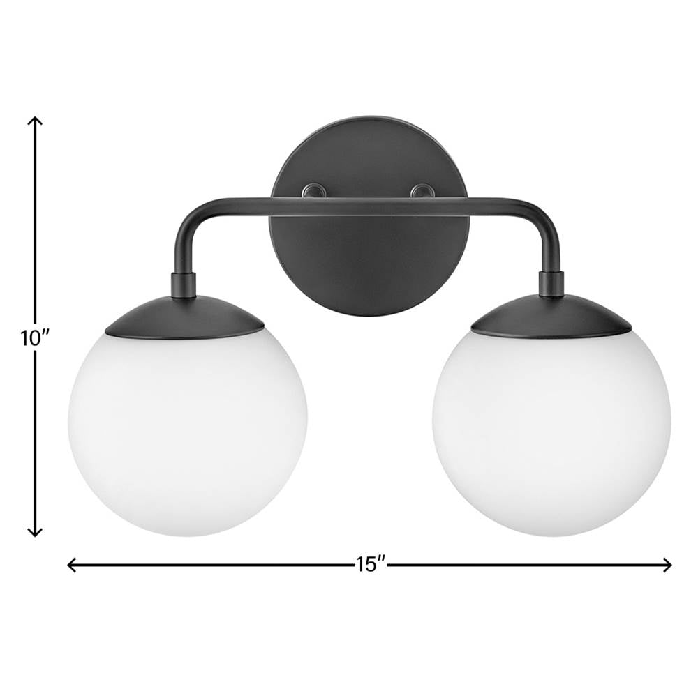 Lark 85002BK Black Two Light Vanity Image 3