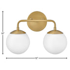 Lark 85002LCB Lacquered Brass Two Light Vanity Image 3
