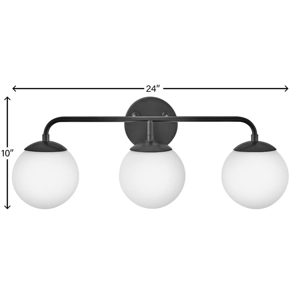 Lark 85003BK Black Three Light Vanity Image 3