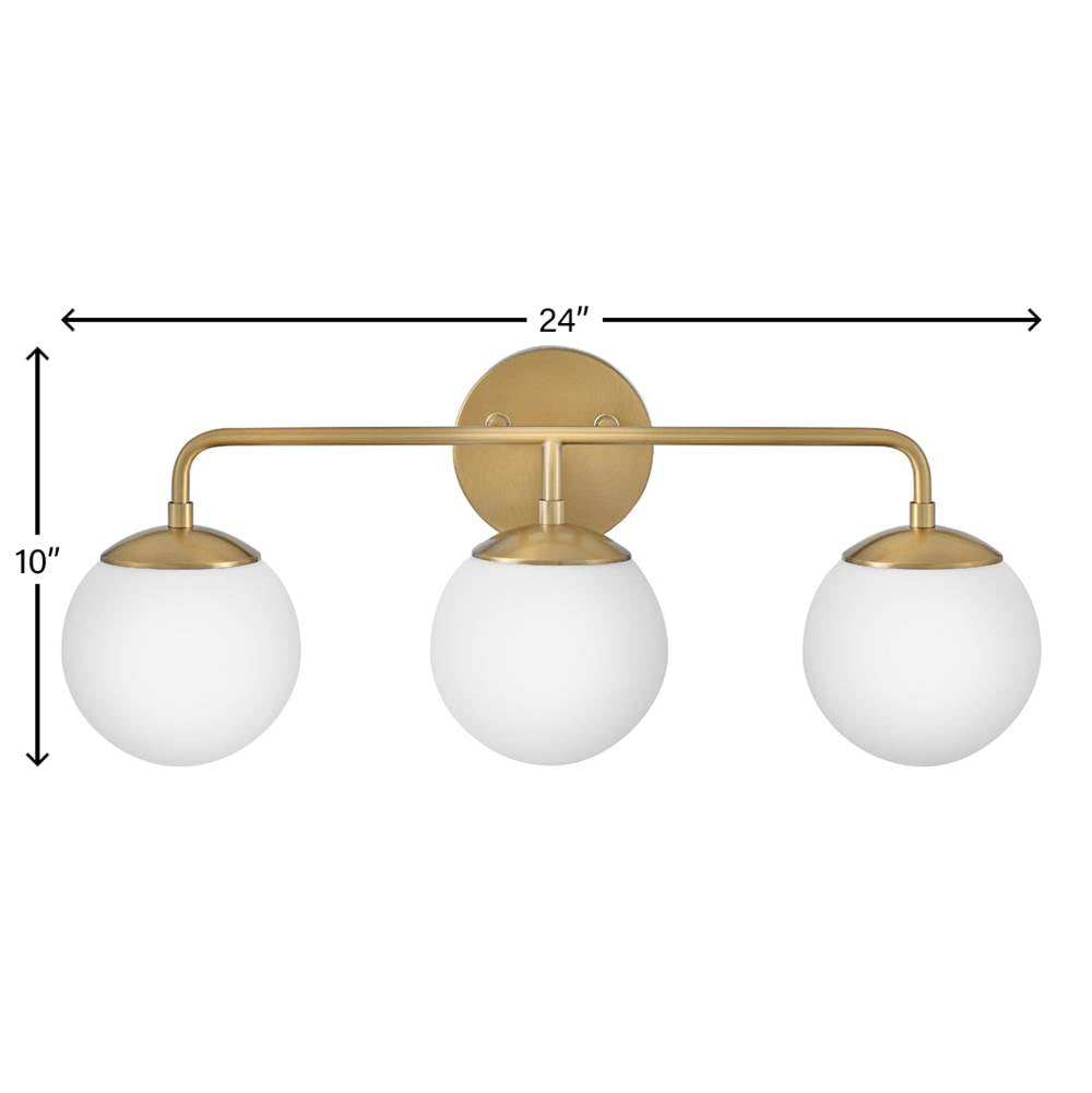 Lark 85003LCB Lacquered Brass Three Light Vanity Image 3