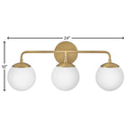 Lark 85003LCB Lacquered Brass Three Light Vanity Image 3