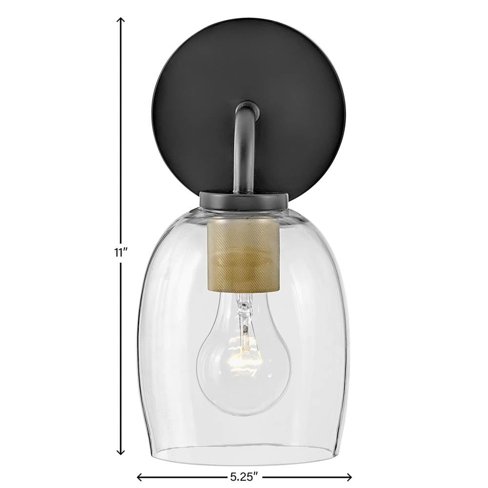 Lark 85010BK Black Single Light Vanity Image 2