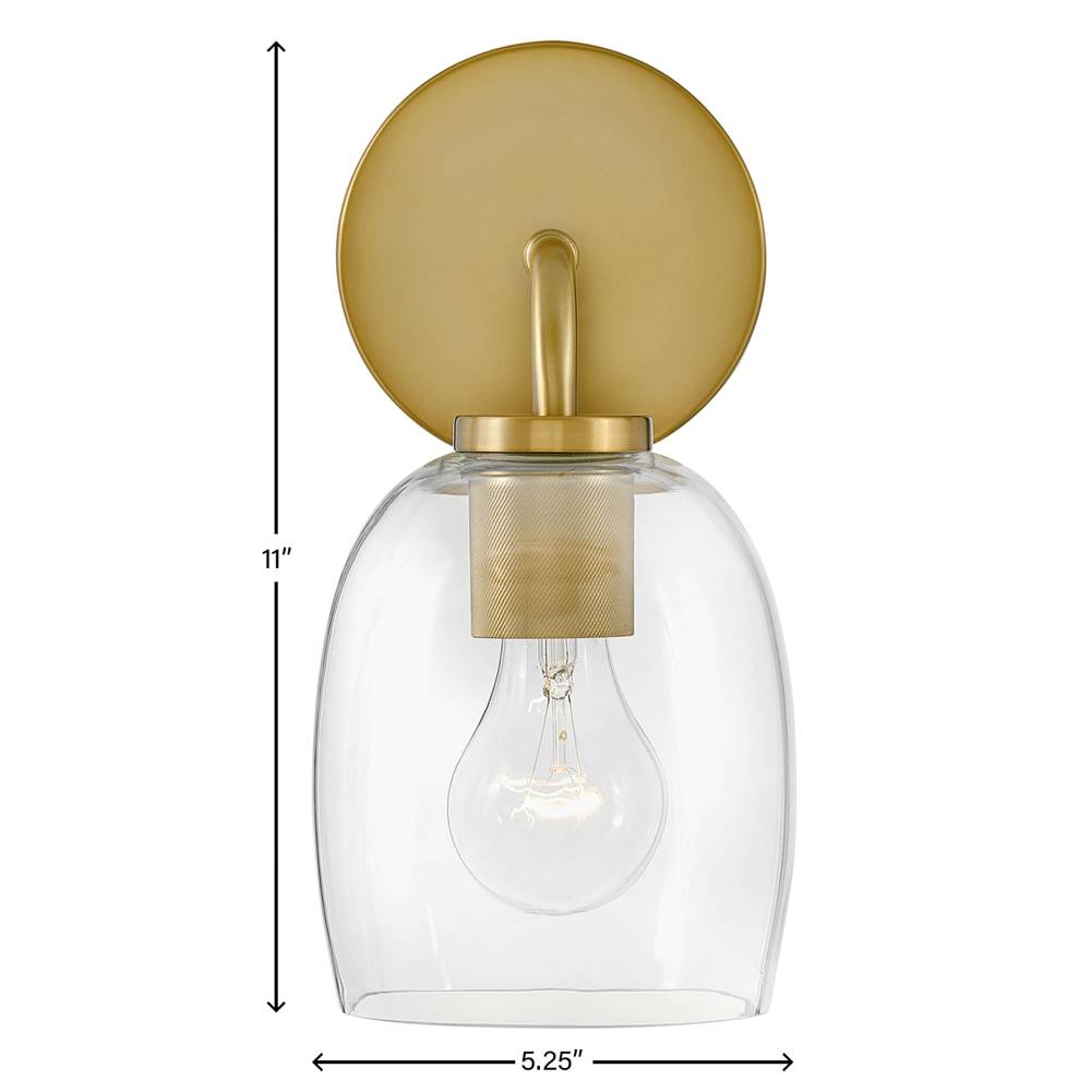 Lark 85010LCB Lacquered Brass Single Light Vanity Image 2