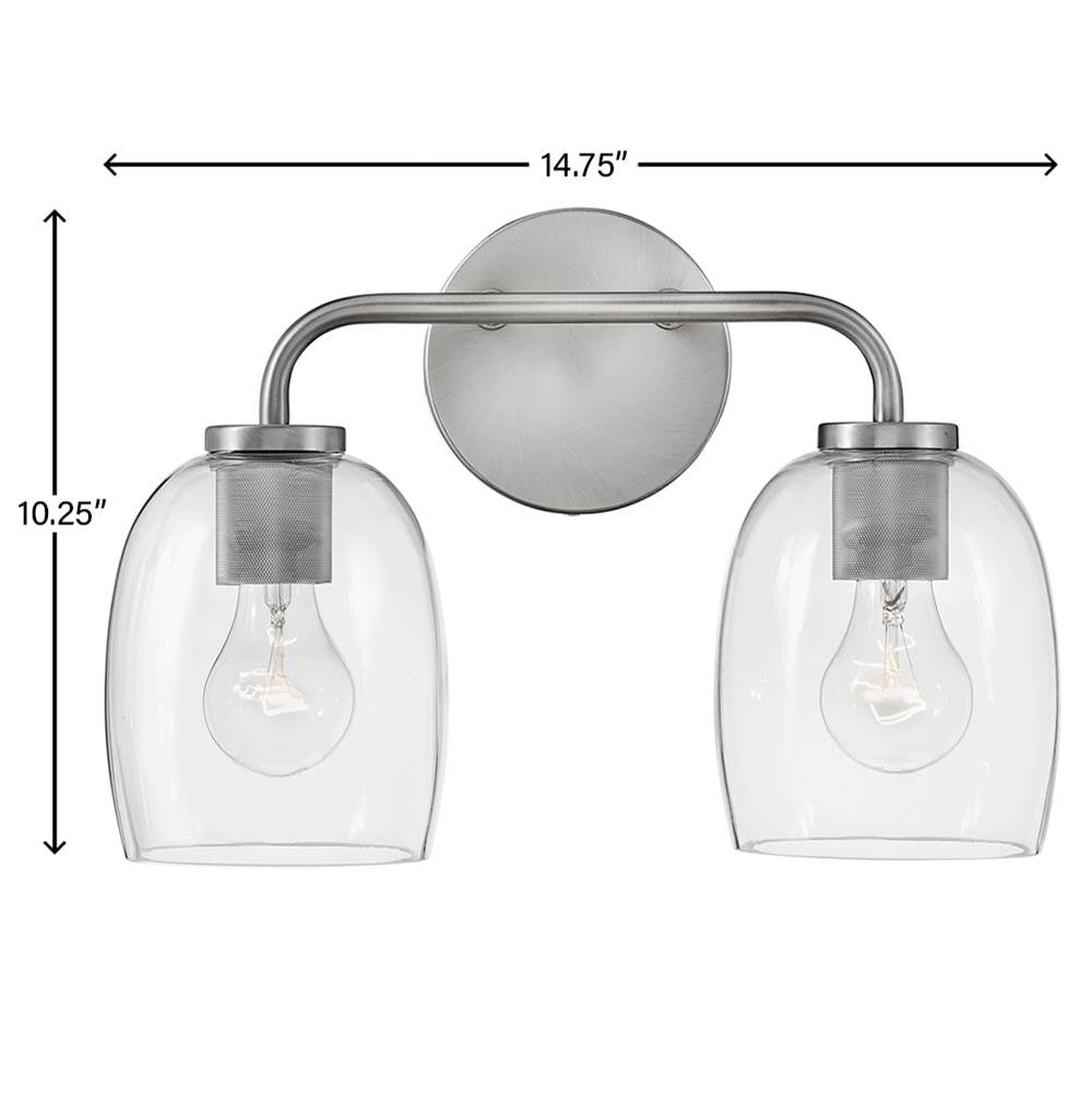 Lark 85012AN Antique Nickel Two Light Vanity Image 2