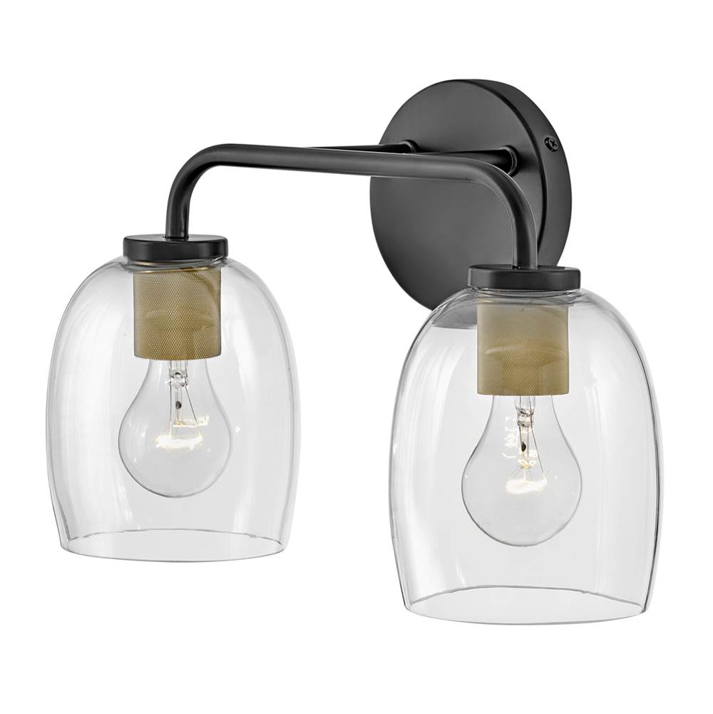 Lark 85012BK Black Two Light Vanity Image 7