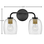 Lark 85012BK Black Two Light Vanity Image 2