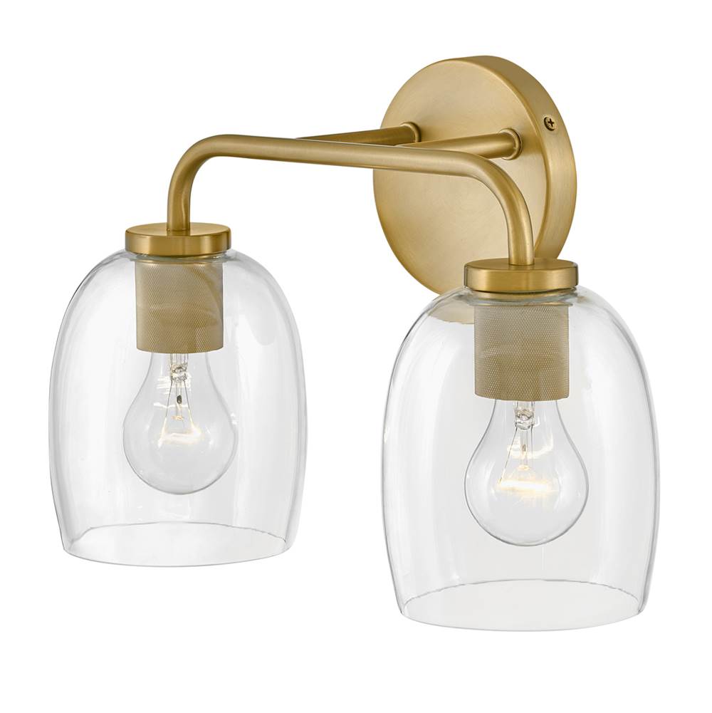 Lark 85012LCB Lacquered Brass Two Light Vanity Image 7