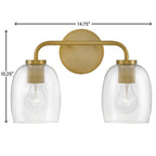Lark 85012LCB Lacquered Brass Two Light Vanity Image 2