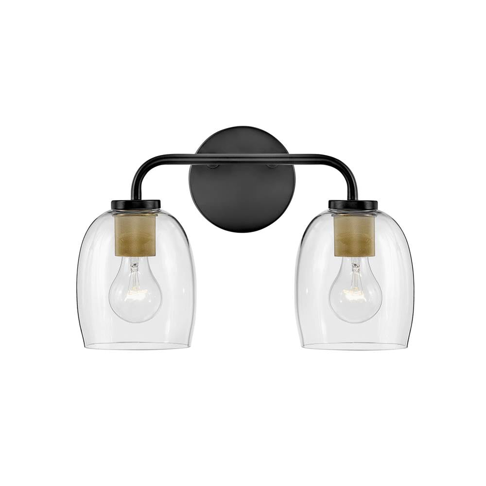 Lark 85012BK Black Two Light Vanity Image 1