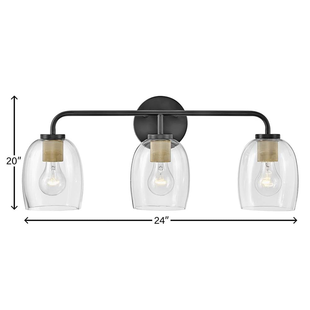 Lark 85013BK Black Three Light Vanity Image 4