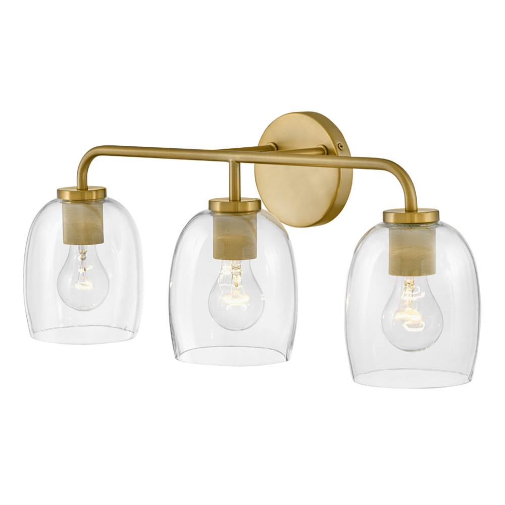 Lark 85013LCB Lacquered Brass Three Light Vanity Image 7
