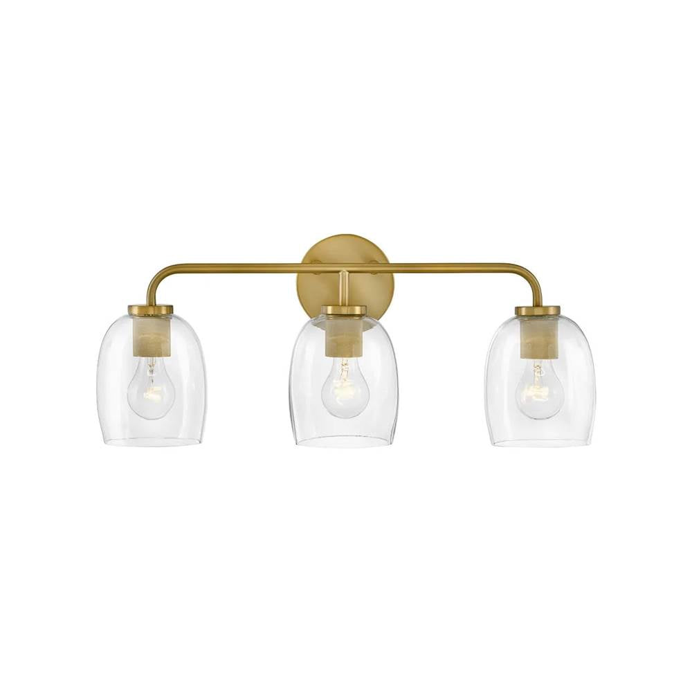 Lark 85013LCB Lacquered Brass Three Light Vanity Image 1