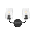 Lark 853452BK-CL Black Small Two Light Vanity Image 1