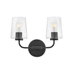 Lark 853452BK-CL Black Small Two Light Vanity Image 1
