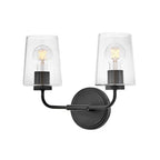 Lark 853452BK-CL Black Small Two Light Vanity Image 4