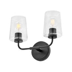 Lark 853452BK-CL Black Small Two Light Vanity Image 3