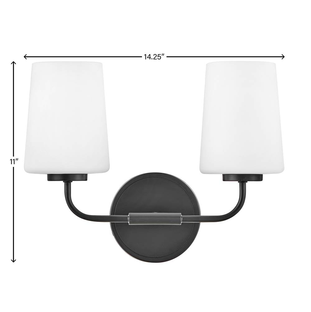 Lark 853452BK Black Two Light Vanity Image 2