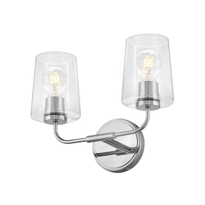 Lark 853452CM-CL Chrome Small Two Light Vanity Image 3