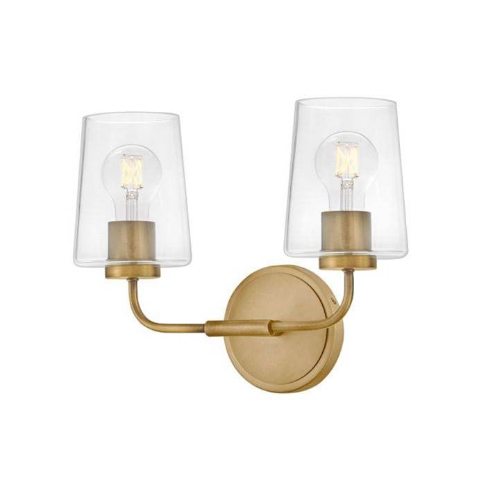 Lark 853452HB-CL Heritage Brass Small Two Light Vanity Image 4