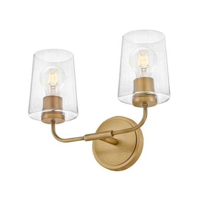 Lark 853452HB-CL Heritage Brass Small Two Light Vanity Image 3