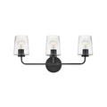 Lark 853453BK-CL Black Medium Three Light Vanity Image 1