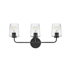 Lark 853453BK-CL Black Medium Three Light Vanity Image 1