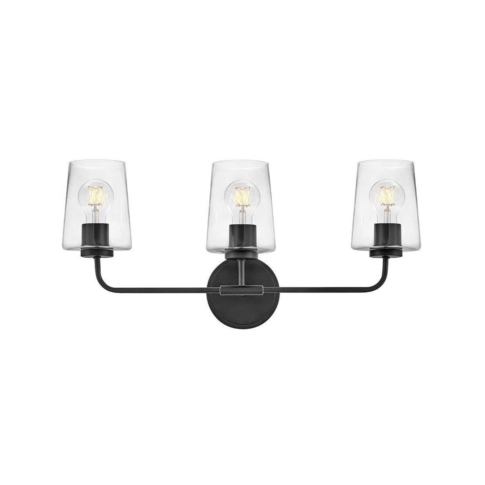 Lark 853453BK-CL Black Medium Three Light Vanity Image 1