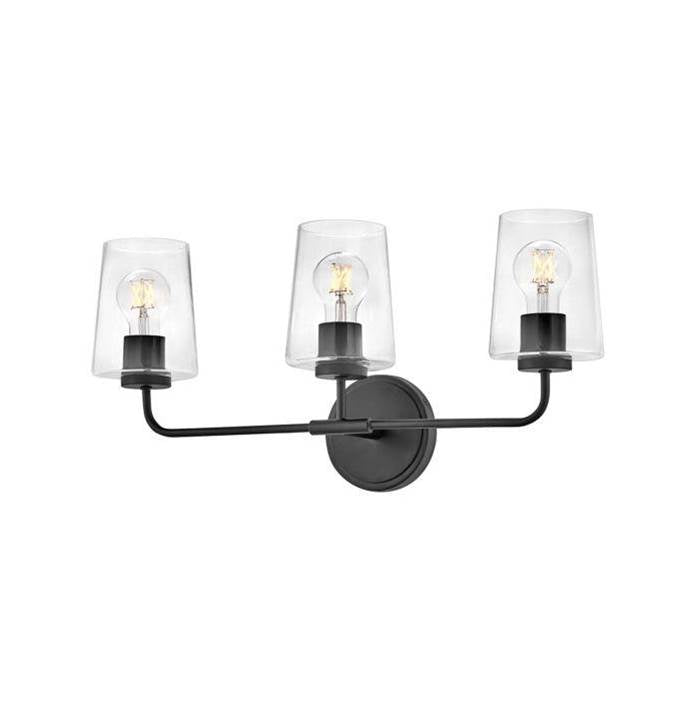 Lark 853453BK-CL Black Medium Three Light Vanity Image 4
