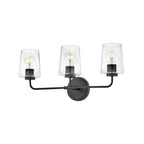 Lark 853453BK-CL Black Medium Three Light Vanity Image 4