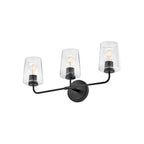 Lark 853453BK-CL Black Medium Three Light Vanity Image 3