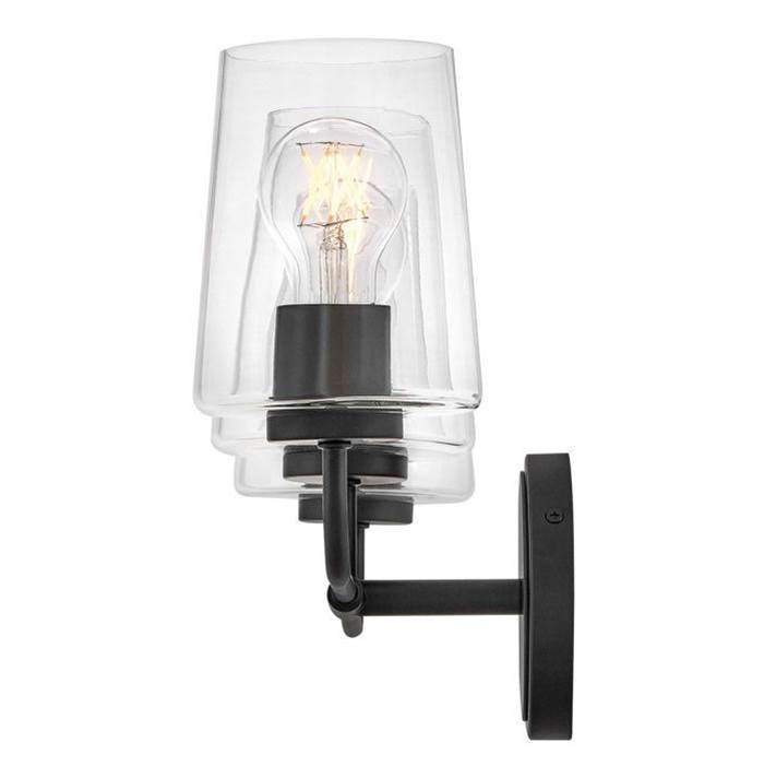 Lark 853453BK-CL Black Medium Three Light Vanity Image 2