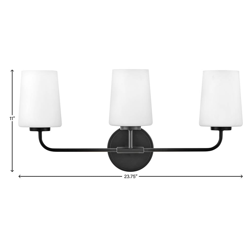 Lark 853453BK Black Three Light Vanity Image 2