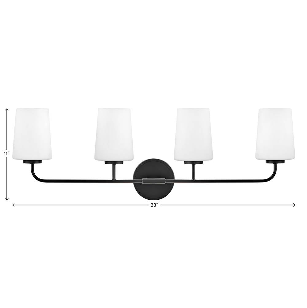 Lark 853454BK Black Four Light Vanity Image 2