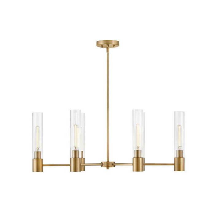 Lark 85406LCB Lacquered Brass Small Linear Chandelier Image 3