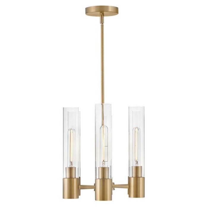 Lark 85406LCB Lacquered Brass Small Linear Chandelier Image 2