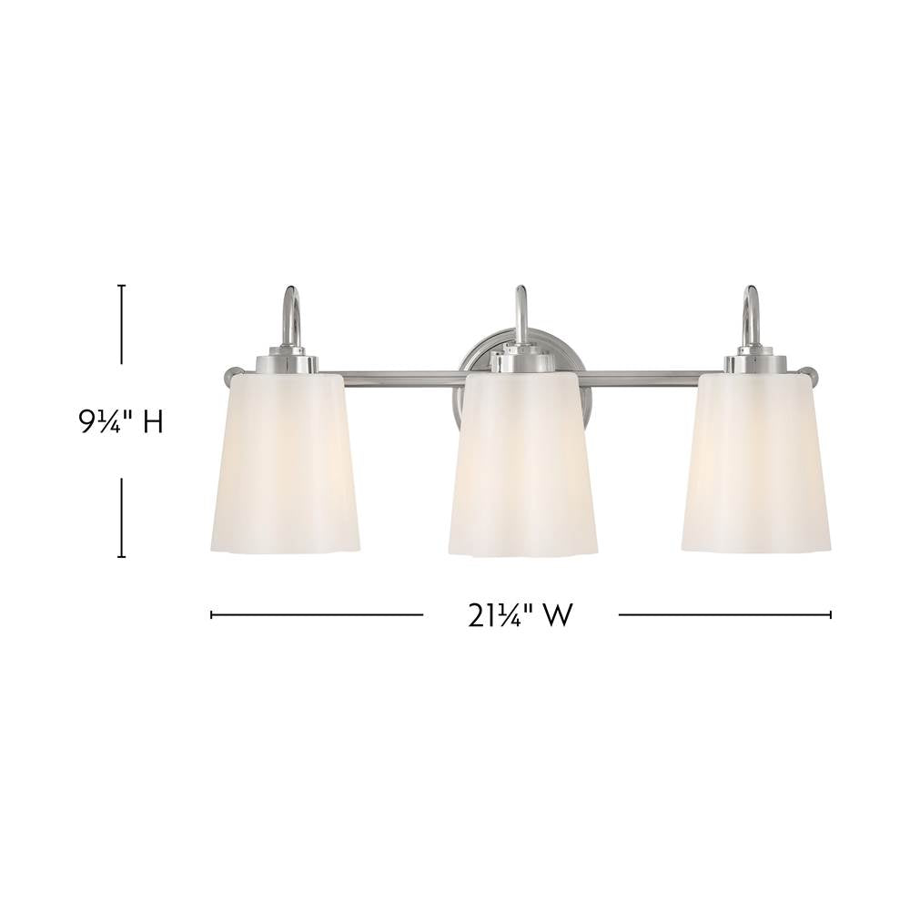 Lark 85413PN Polished Nickel Medium Three Light Vanity Image 2