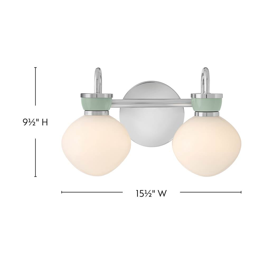 Lark 85592CM-SF Chrome Small Two Light Vanity Image 2