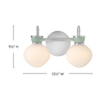 Lark 85592CM-SF Chrome Small Two Light Vanity Image 2