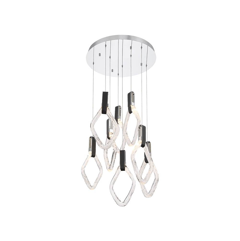 Lib&Co 10102-01 Chrome Catania, 8 Light Round Led Chandelier, Chrome Image 1