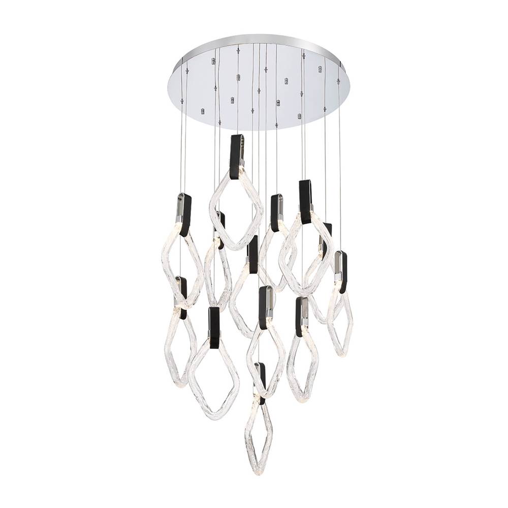 Lib&Co 10103-01 Chrome Catania, 13 Light Round Led Chandelier, Chrome Image 1